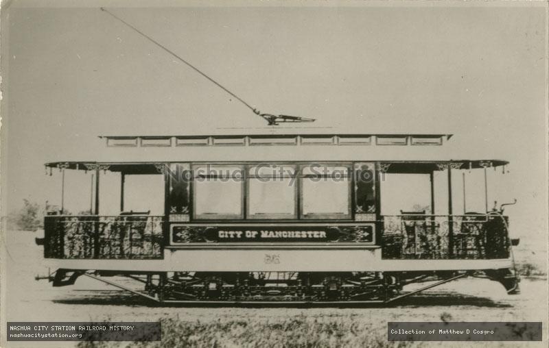 Postcard: Manchester Street Railway parlor car "City of Manchester"